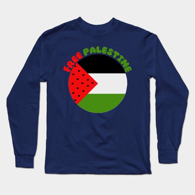 Free Palestine Flag Long Sleeve T-Shirt by Oges Rawon